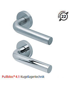 2100 Rosettengarnitur Pullbloc® 4.1 Kugellagertechnik in Edelstahl matt oder poliert von Scoop 