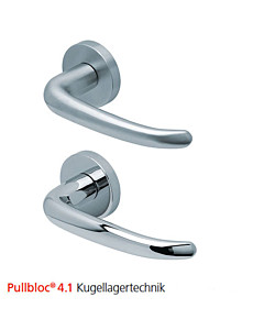 2103 Rosettengarnitur Pullbloc® 4.1 Kugellagertechnik in Edelstahl matt oder poliert von Scoop 