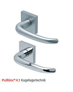 2103 quadratische Rosettengarnitur Pullbloc® 4.1 Kugellagertechnik in Edelstahl matt oder poliert von Scoop 