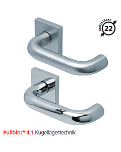 2104 quadratische Rosettengarnitur Pullbloc® 4.1 Kugellagertechnik in Edelstahl matt oder poliert von Scoop 