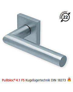 2106 quadratische Feuerschutzgarnitur Pullbloc® 4.1 FS Kugellager Edelstahl matt von Scoop 