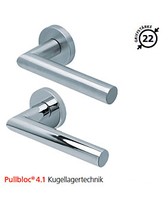 2106 Rosettengarnitur Pullbloc® 4.1 Kugellagertechnik in Edelstahl matt oder poliert von Scoop 