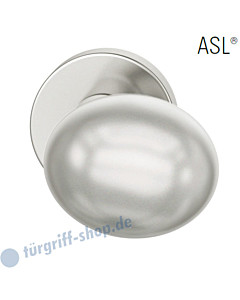 23-0804 Türknopf auf Rosette ASL® feststehend, ovaler Knopf in Alu naturfarbig eloxiert FSB