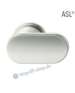 23-0859 Türknopf auf Rosette ASL® feststehend, ovaler flacher Knopf in Alu naturfarbig eloxiert FSB
