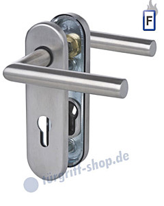 Sicura Kurzschild Ronny Feuer-Schutzgarnitur Drücker/Drücker Stift 9 mm Edelstahl matt Südmetall
