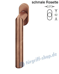 Fenstergriff FSB 34-1076 schmale ovale Rosette 27x62mm | nicht abschließbar Bronze