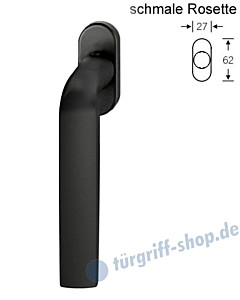 Fenstergriff FSB 34-1267 schmale ovale Rosette 27x62mm | nicht abschließbar Alu gestrahlt farbig eloxiert von FSB