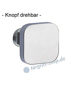 Knopflochteil 375-508 drehbar 50x50mm, 8mm Vierkantaufnahme Velourschrom Jatec