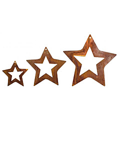 3-teilige Sternenkette ungefädelt | Metall gerosetet von Gartenambiente