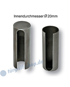 Zierhülsenset Schmiedeeisen Ø 20 mm 4 Hülsen (für 1 Tür) Stahlgrau Südmetall