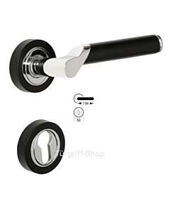 Dukon Rosettengarnitur  Zamak Chrom/Schwarz von Lienbacher