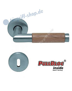 1X74 (Chiara) Eiche hell Rosettengarn. PullBloc Edelstahl matt Scoop