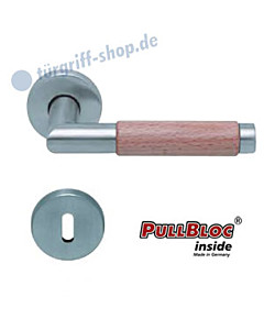 1X74 (Chiara) Buche Rosettengarnitur PullBloc Edelstahl matt Scoop