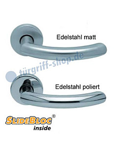 1085 (Golf) Rosettengarnitur SlideBloc Edelstahl matt oder poliert Scoop