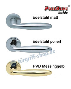 1083 (Sara) Rosettengarnitur PullBloc Edelstahl o. Messing Scoop