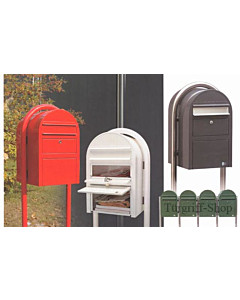 Bobi Swiss Stahlblech-Briefkasten Grau mit Edelstahlklappe