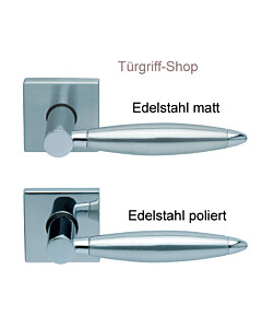 1789 (Elyps) Quadrat-Rosettengarnitur PullBloc Edelstahl matt o. poliert Scoop