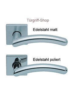 1084 (Prima) FS Quadrat-Rosettengarnitur PullBloc Edelstahl Scoop