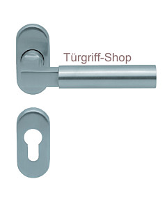 1016 (Bauhaus) FS-Rosettengarnitur oval PullBloc Edelstahl matt