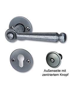 David II-R Haustürgarnitur Knopf/Drücker 10/92 mm Stahl geschwärzt-matt Südmetall