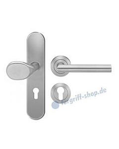 Schutzgarnitur ESGR28 670 Langschild-Rosette mit Drücker Rhodos Edelstahl matt Karcher