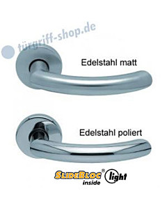 1085 Rosettengarnitur SlideBloc light Edelstahl matt von Scoop