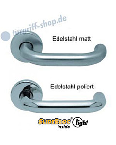 1104 Rosettengarnitur SlideBloc light Edelstahl matt von Scoop