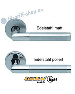 1174 Rosettengarnitur SlideBloc light Edelstahl matt von Scoop