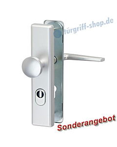 Schutzgarnitur Werra Knopf mittig/Drücker Edelstahl matt PZ 8/72 von Edestar
