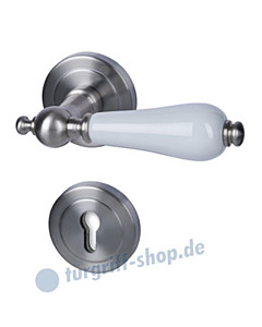 Excellent Poseidon-R Halbgarnitur PZ Edelstahlfarbig matt / Porzellan weiss Südmetall