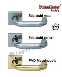 2104 Quadratrosettengarn. PullBloc Edelstahl o. Messing Scoop