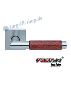 1X74 (Chiara) Merbau Quadratrosettengarnitur PullBloc Edelst. matt Scoop