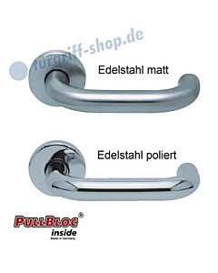 1104 (Ronda) Rosettengarnitur PullBloc Edelstahl matt o. poliert von Scoop