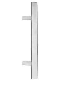 Stossgriff 9189ES V4A mit Bohrabstand nach Kundenwunsch | Griff 40x10 mm, schräge Stützen, Edelstahl matt Spitzer