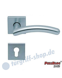 1084 (Prima) Halbgarnitur Quadratrosette PZ PullBloc Edelstahl matt oder poliert Scoop