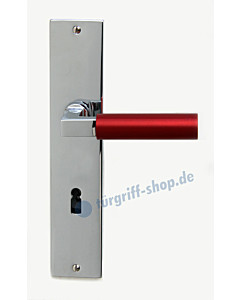 Bauhaus S Langschildgarnitur Chrom/Metallic Rot von Jatec