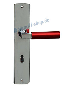 Bauhaus-Reno-S Langschildgarnitur Chrom/Metallic Rot von Jatec