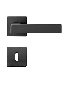 Abano Flat Square quadratische Rosettengarnitur PVD Tiefschwarz Griffwelt - Ausführung Buntbart BB