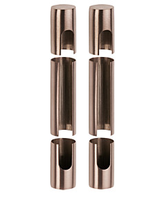 Aufsteckhülsenset Modern Ø 15 mm | für 3-tlg Bänder | PVD Kupfer Griffwelt