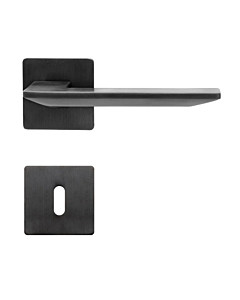 Alassio Flat Square quadratische Rosettengarnitur PVD Rauchschwarz matt Griffwelt