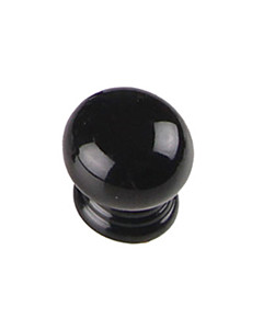 Möbelknopf B-217 rund Schwarz glänzend / Porzellan schwarz von Karan