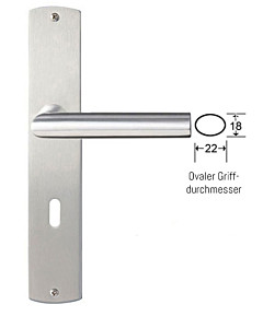 Bari Langschildgarnitur Nickel matt/Edelstahl matt Griffwelt