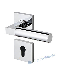 Bauhaus quadratische Rosetten-Halbgarnitur PZ-Lochung Chrom von Jatec