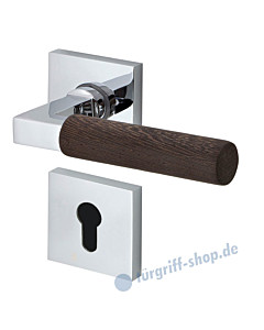 Bauhaus Holz Rosetten-Halbgarnitur PZ-Lochung Chrom Wenge von Jatec