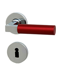 Bauhaus R373 Rosettengarnitur Chrom/Metallic Rot von Jatec