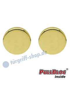 Schlüsselrosettenpaar Blind PullBloc rund Ø 54mm Messing poliert PVD Scoop