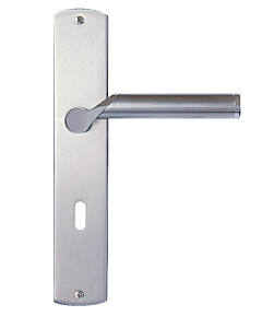 Bozen Langschildgarnitur Nickel matt | Griff Edelstahl poliert/matt Griffwelt