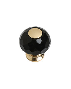 Möbelknopf CAM-001 Goldfarbig / schwarzes Kristallglas von Karan Beschläge