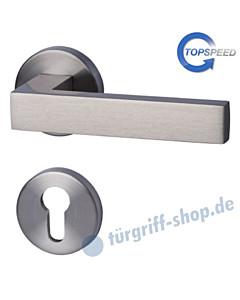 Canto-R Rosetten-Halbgarnitur für Haustüren, Top Speed, Profilzylinder, 8 mm, GK4, Edelstahlfarbig-matt Südmetall
