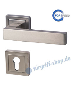 canto Square-R quadrat. Rosetten-Halbgarnitur für Haustüren, Top Speed, Profilzylinder, 8 mm, GK4, Edelstahlfarbig-matt Südmetall
